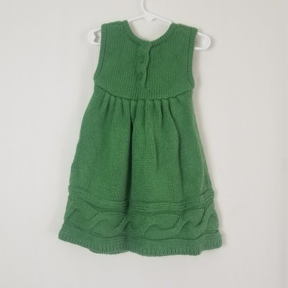 🔴 Gymboree little girl size 3T green knit sweater dress (A28) - Picture 5 of 7